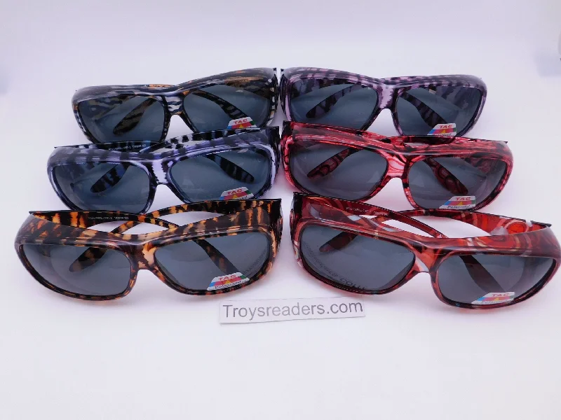 sunglasses running style -63MM Polarized Transparent Swirl Fit Overs in Six Designs