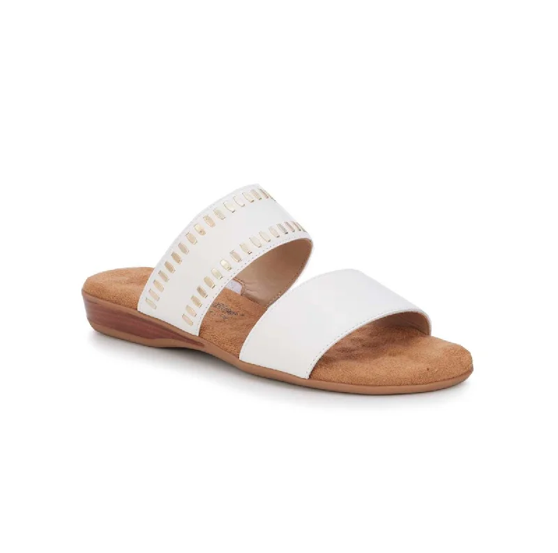 Women’s sandals wedding -Walking Cradles Wc Camilla Women Slip-on Sandal In White Cashmere Leather