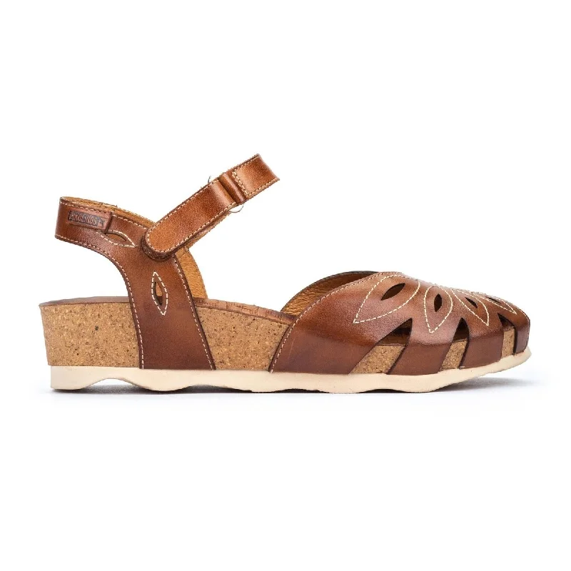 Women’s sandals taupe -Pikolinos Mahon W9e-0682 Slingback Wedges Sandals In Brandy