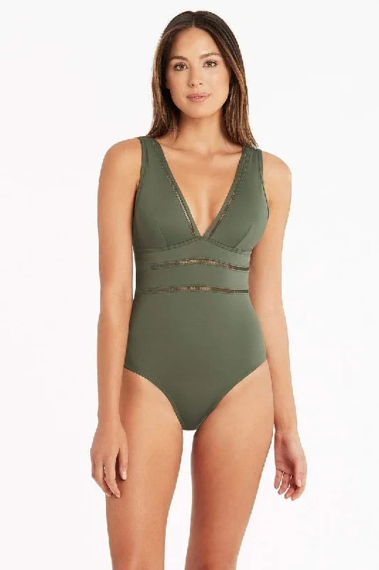 Women’s one-piece swimsuit coastal -Eco Essentials Spliced One Piece