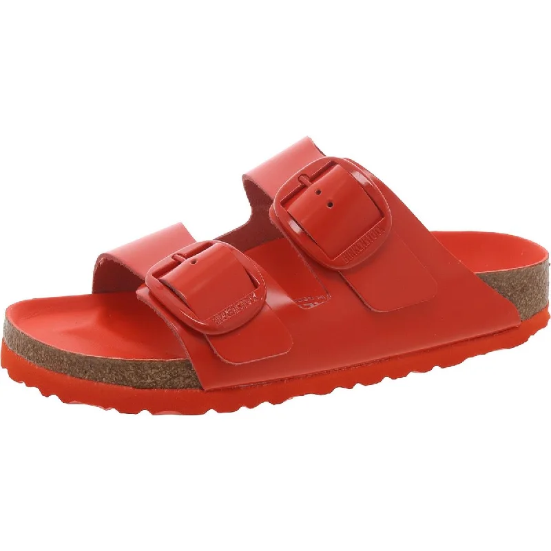 Women’s sandals cushioned -ArionaBig Buckle Womens Leather Open Toe Slide Sandals