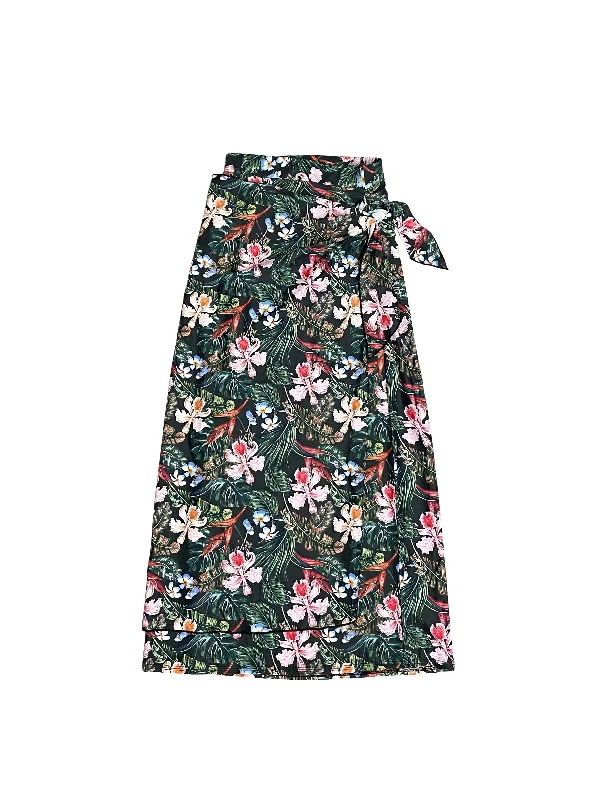 Women’s swim skirt workout -Hawaiian Print Maxi Wrap Swim Skirt