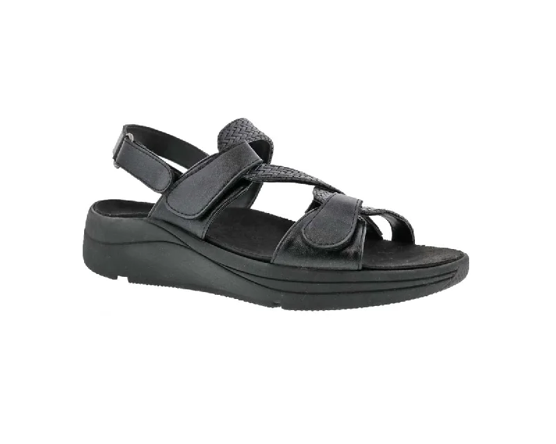 Women’s sandals cushioned sole -Drew Serenity Women Sandal In Black Combo