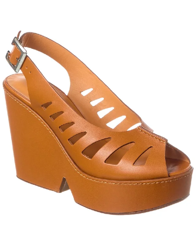 Women’s sandals stylish -Clergerie Diane Leather Wedge Sandal