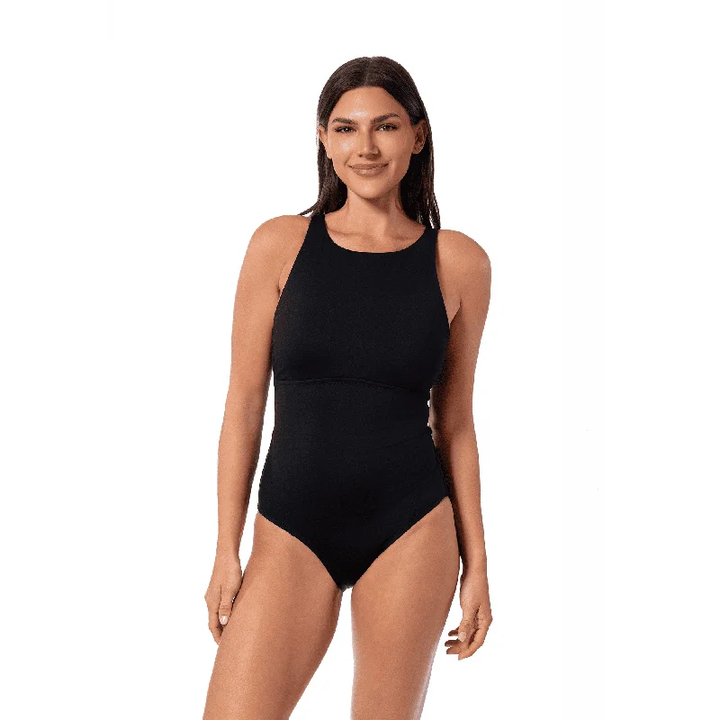 Women’s one-piece swimsuit gathered -HIGH LINE SCULPING AND TUMMY CONTROL ONE PIECE