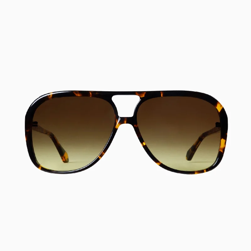 Dark Tortoise w. Matte Black Metal Trim / Brown to Yellow Gradient Lens