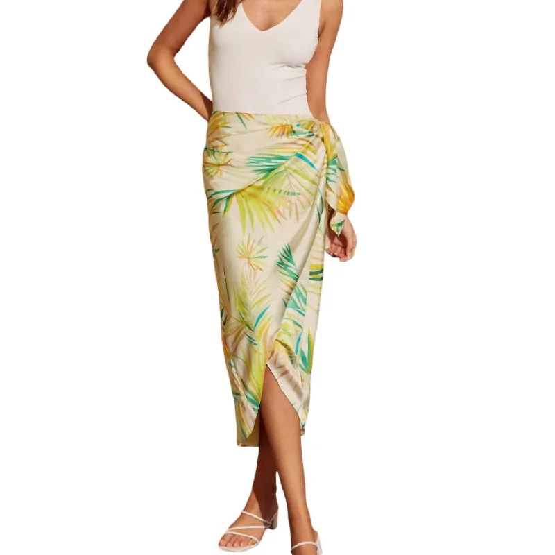 Women’s swim skirt sci-fi -Dreamy Days Sarong Maxi Skirt In Tropical