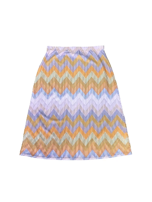 Women’s swim skirt silver -Sunset Chevron A Line Swim Skirt