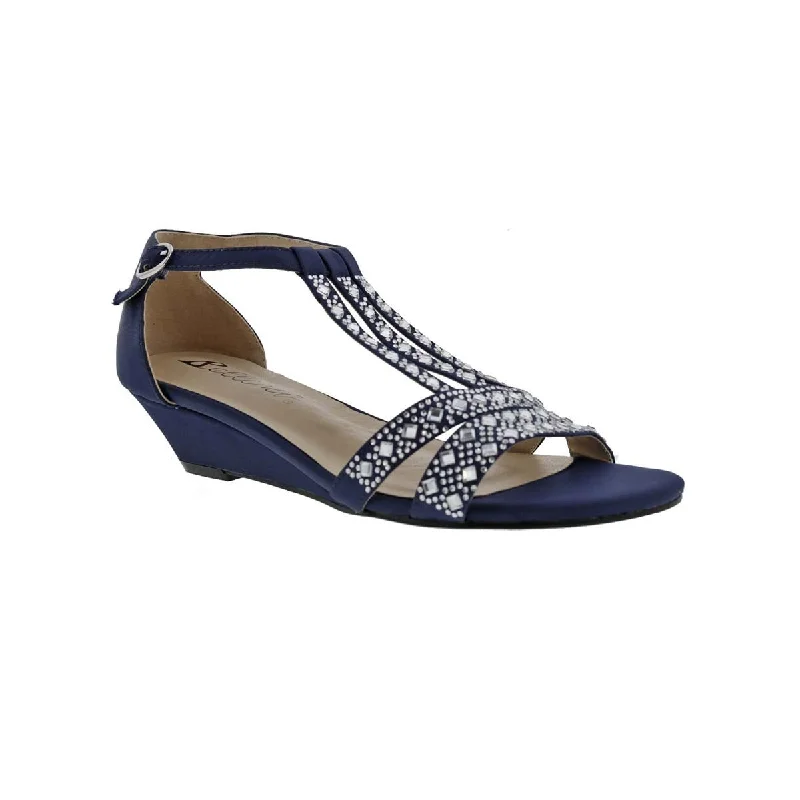 Women’s sandals statement -Bellini Laaris Women Wedge Sandals In Navy Fabric