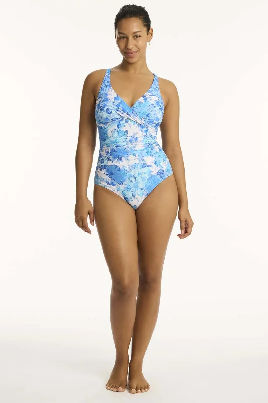 Women’s one-piece swimsuit earthy -Daisyfield Cross Front One Piece