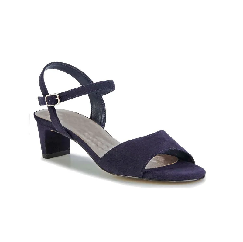 Women’s sandals romantic -Ros Hommerson Lydia Women Adjustable Buckle Strap Sandal In Navy Suede