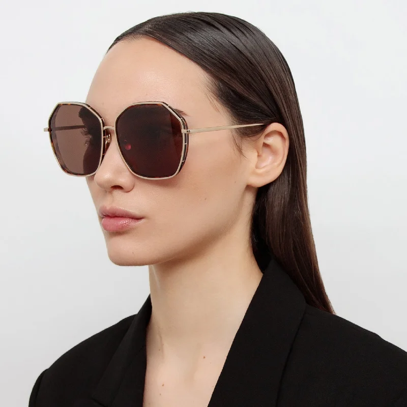 sunglasses pastel tones -Rowe Oversize Sunglasses in Light Gold