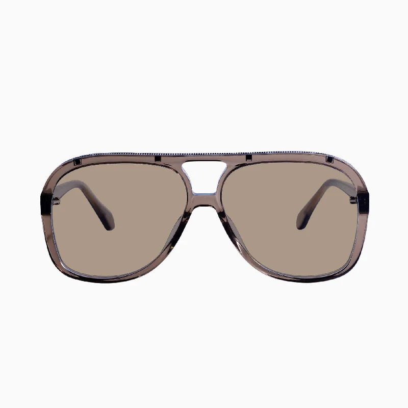 Transparent Mocha w. Rose Gold Metal Trim / Light Brown Lens