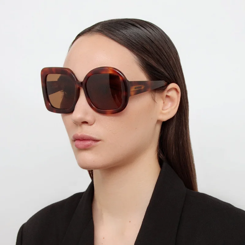 sunglasses golf wear -Carre Rond Square Sunglasses in Tortoiseshell