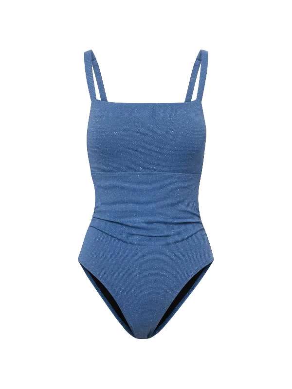 Women’s one-piece swimsuit surfing -Jori One Piece In Steel Blue Metallic Pique