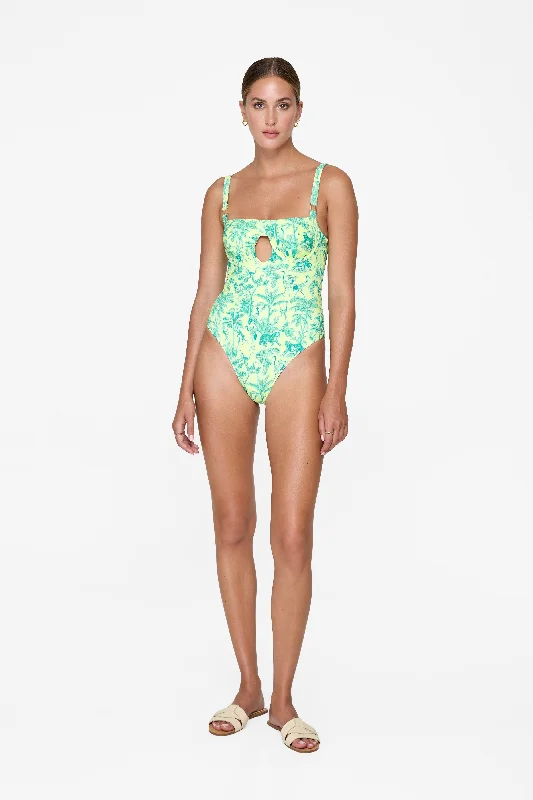 Women’s one-piece swimsuit UV protection -Uma One Piece - Leaf Toile