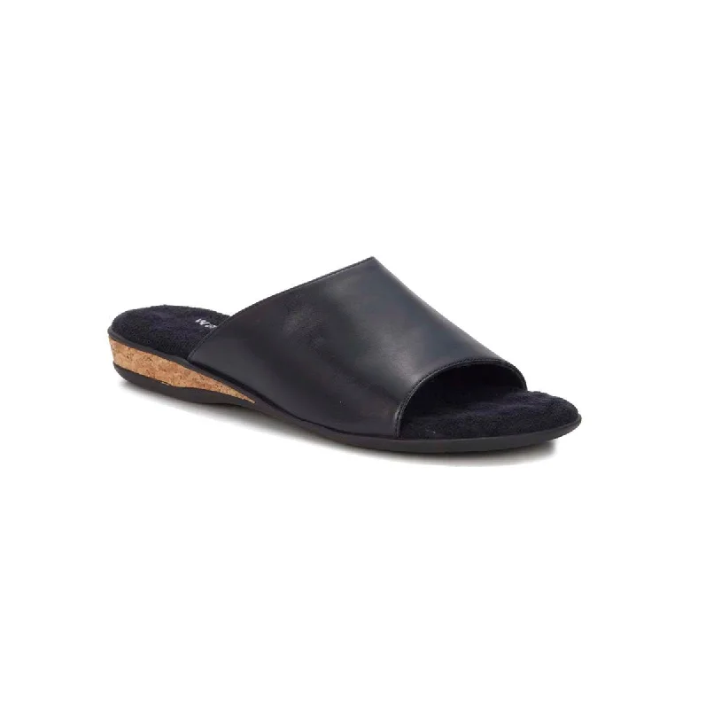 Women’s sandals textured -Walking Cradles Wc Cam Women Slip-on Sandal In Black Soft Atanado Leather