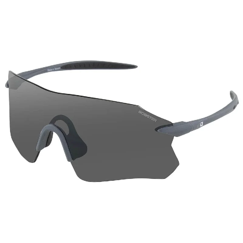 sunglasses express delivery -Bobster Aero Cycling Sunglasses with Gray Frame and Smoke Silver Mirror Lens