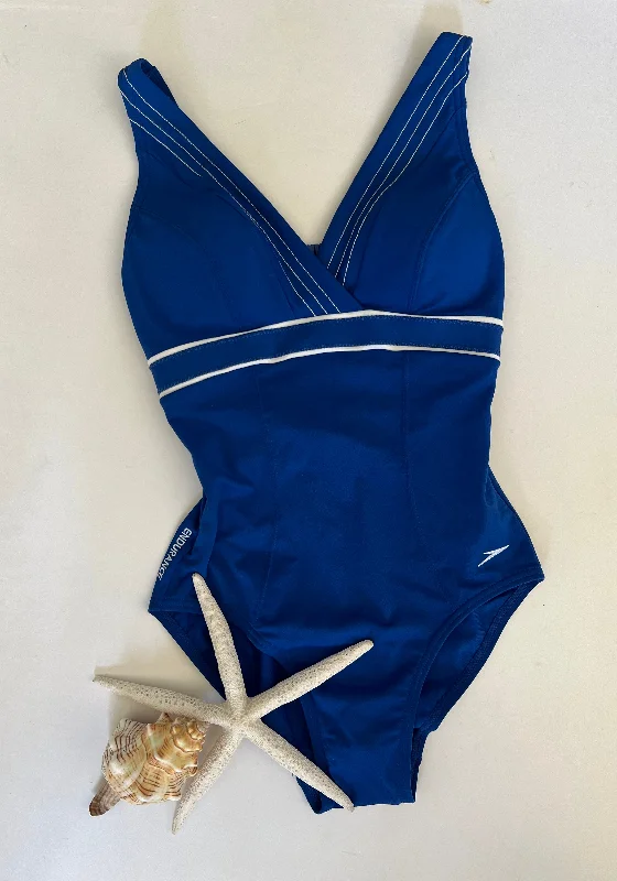 Women’s one-piece swimsuit seasonal -Speedo - Clip Back - One Piece - Royal Blue - Size 10