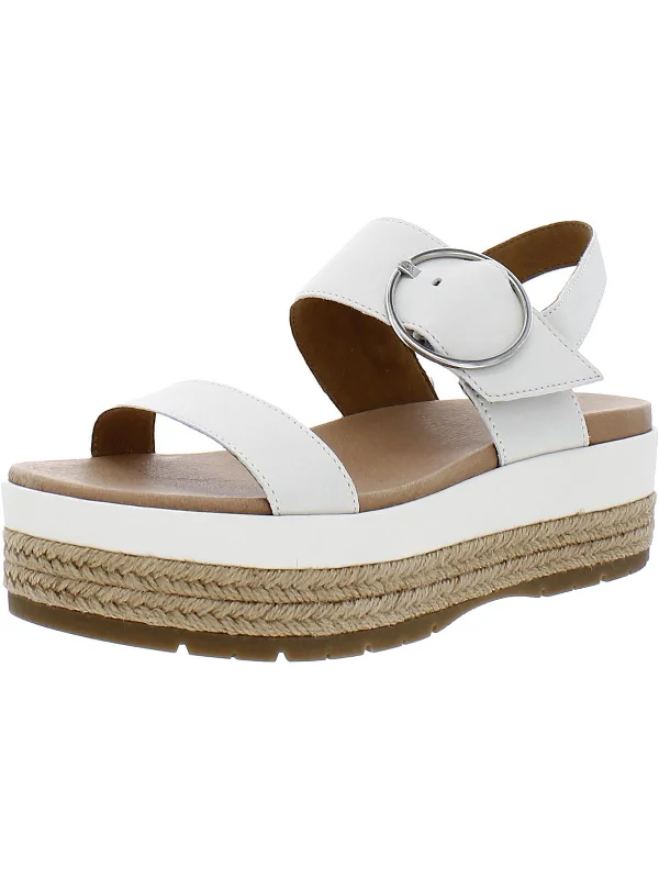 Women’s sandals flowy -April Womens Leather Espadrille Wedge Sandals