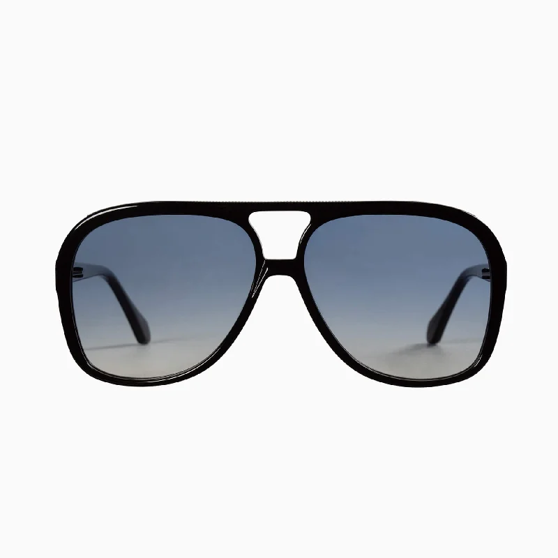 Gloss Black w. Matte Black Metal Trim / Blue Gradient Lens