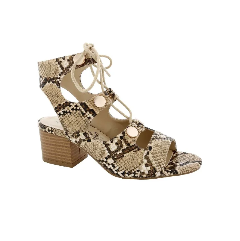 Women’s sandals crisscross -Penny Loves Kenny Serge Women Lace Up Sandal In Natural Faux Snake