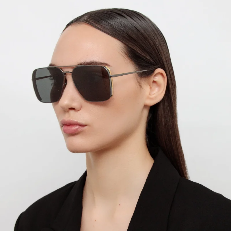 sunglasses customer favorite -Asher Aviator Sunglasses in Nickel