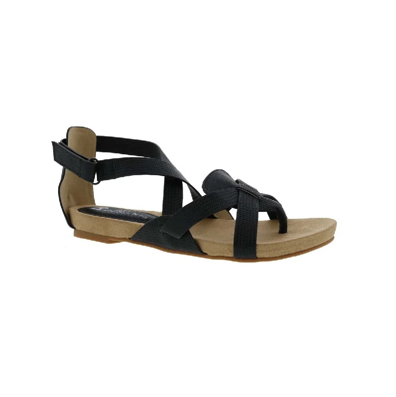 Women’s sandals kitten heel -Bellini Nobu Women Strap Sandal In Black Pebbled