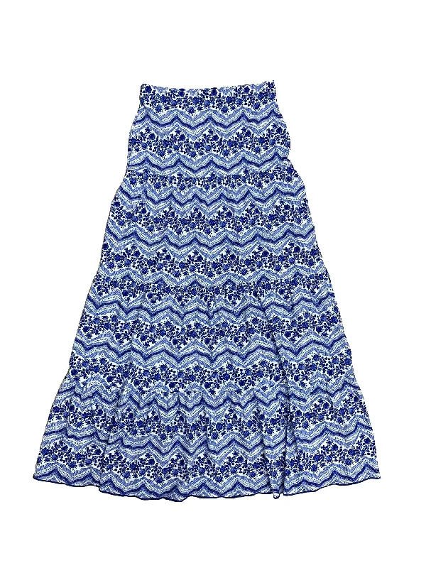 Women’s swim skirt chlorine resistant -Teen Blue Floral Prairie Swim Skirt