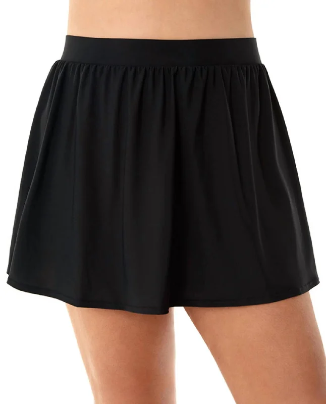 Women’s swim skirt tummy control -Plus Size Swim Skirt In Black