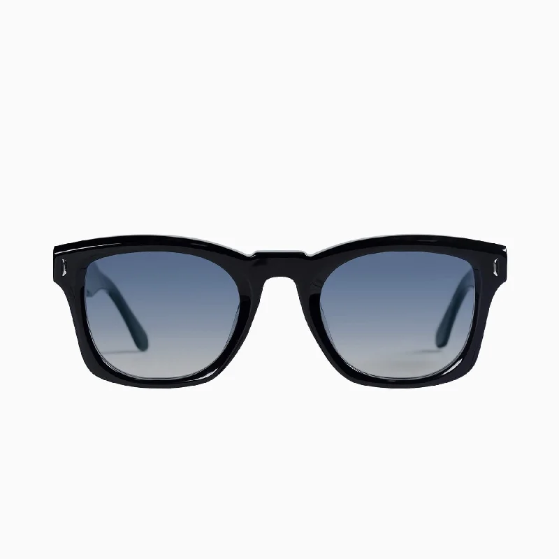 Gloss Black w. Silver Metal Trim / Blue Gradient Lens