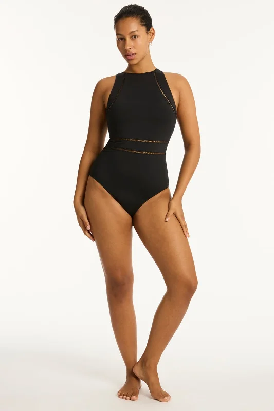 Women’s one-piece swimsuit rose gold -Eco Essentials High Neck One Piece