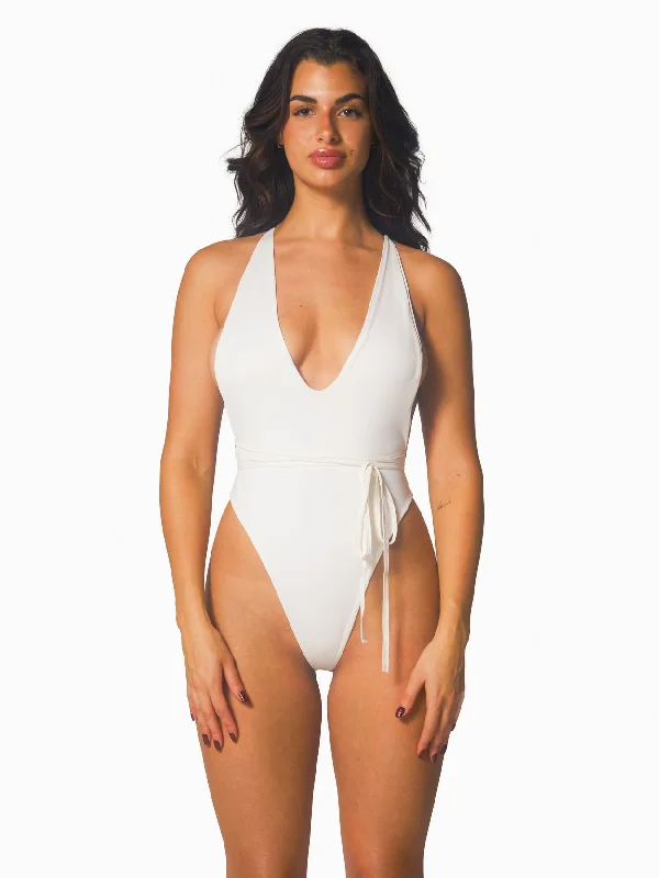 Women’s one-piece swimsuit imported -The Johnson One Piece / White