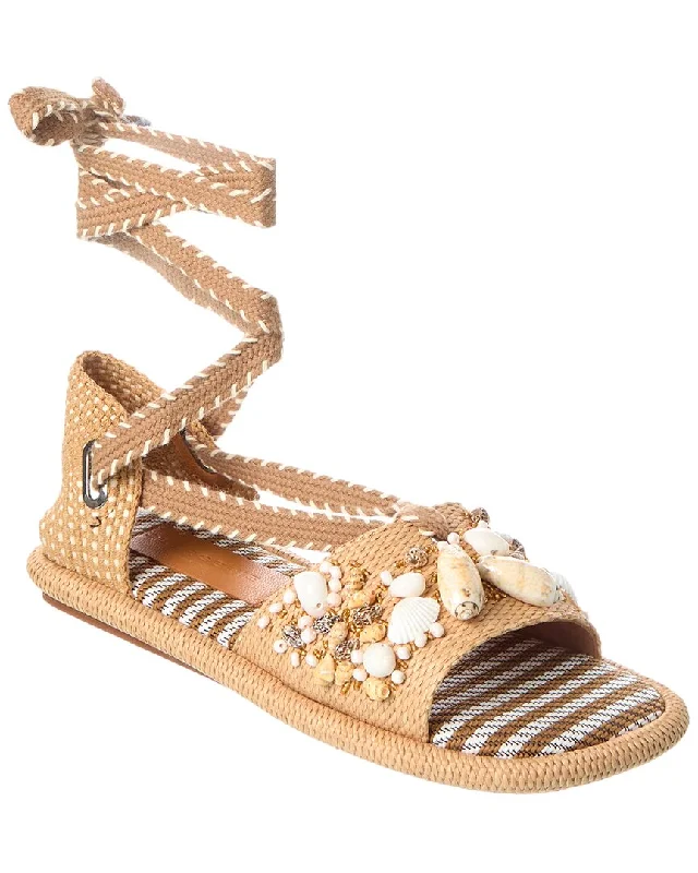 Women’s sandals purple -Clergerie Eugeniet Raffia Sandal