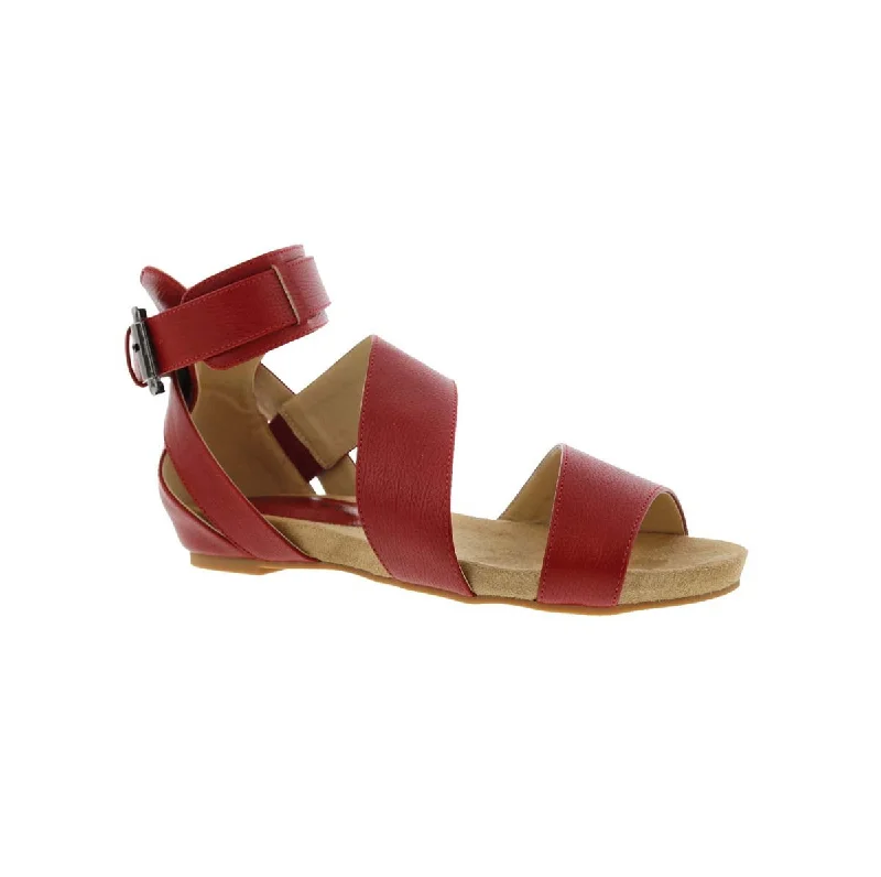 Women’s sandals purple -Bellini Nambi Women Adjustable Buckle Sandal In Red Smooth