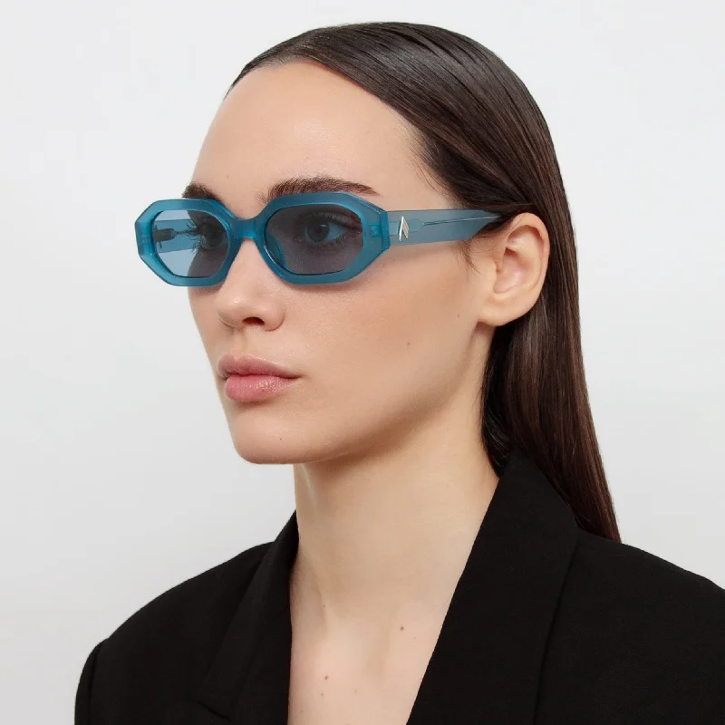 sunglasses biodegradable -Irene Angular Sunglasses in Turquoise