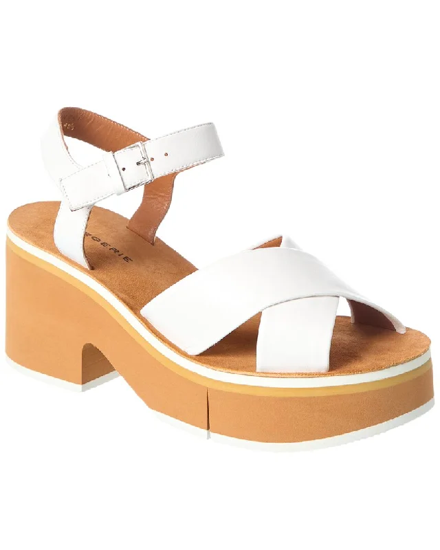 Women’s sandals slip-on -Clergerie Courtney Leather Platform Sandal