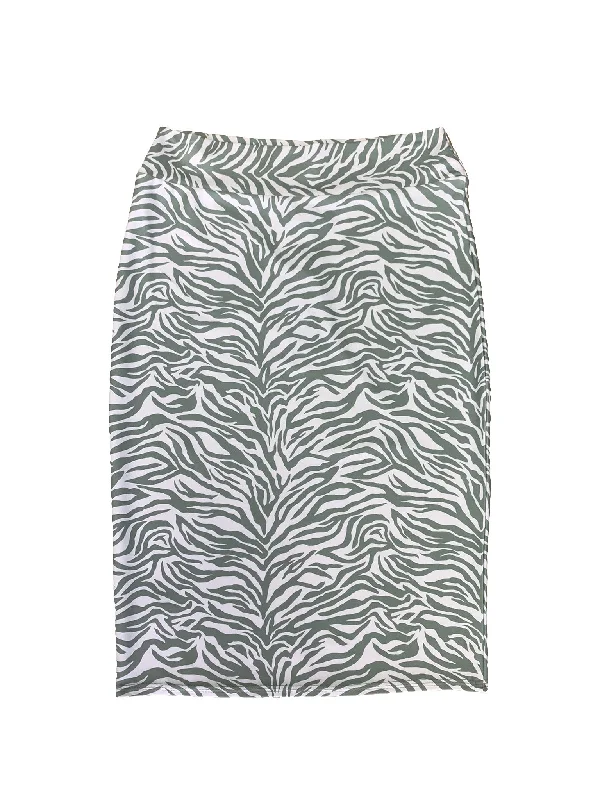 Women’s swim skirt teal -Green Zebra Pencil Swim Skirt