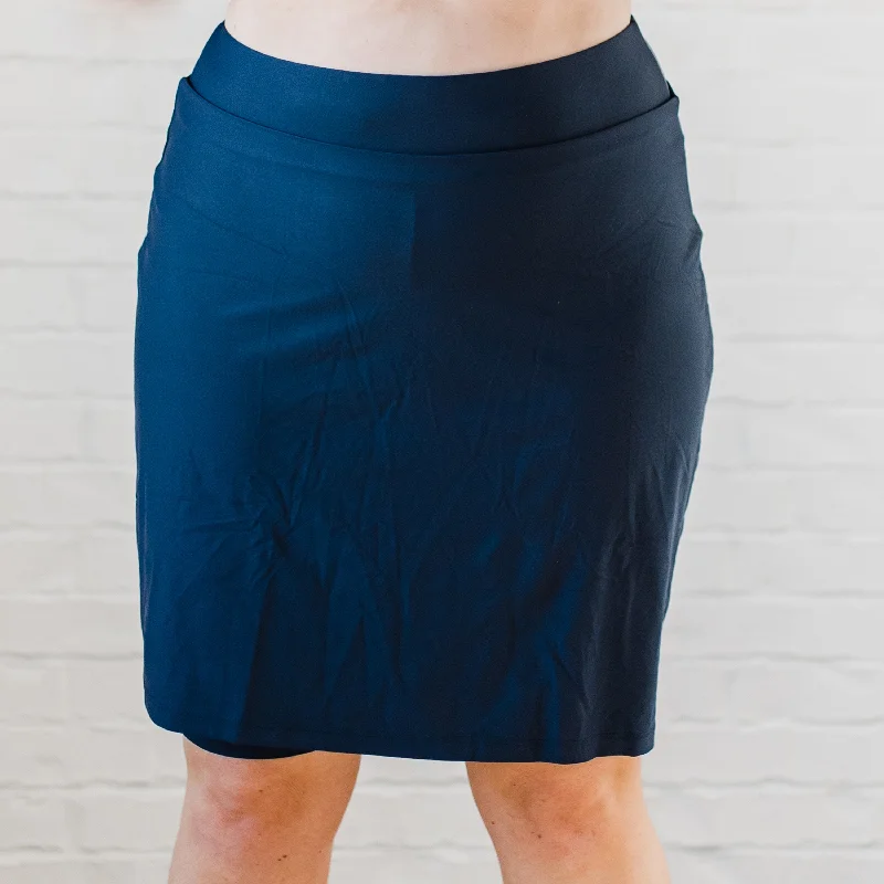 Women’s swim skirt earthy -Women's Plus High Waisted Knee Length Swim Skirt With Attached Bike Shorts