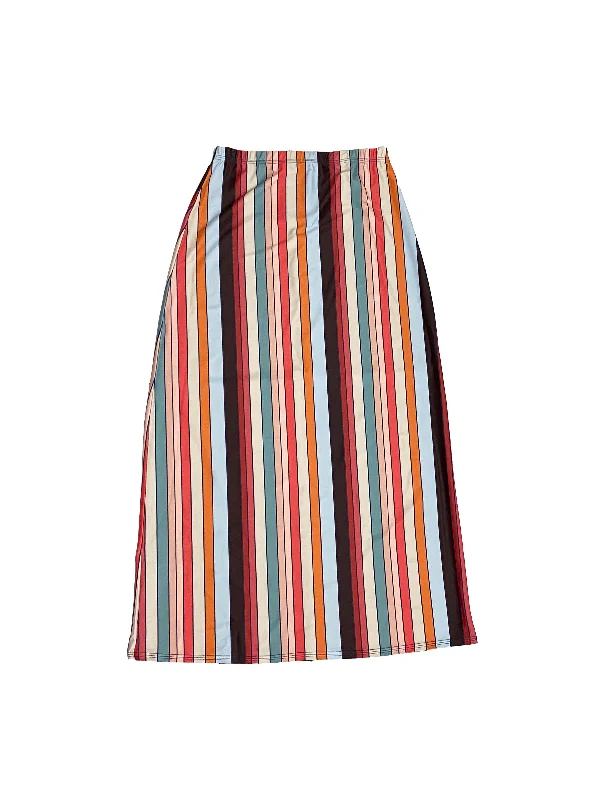 Women’s swim skirt magical -Multi Stripe Maxi Swim Skirt