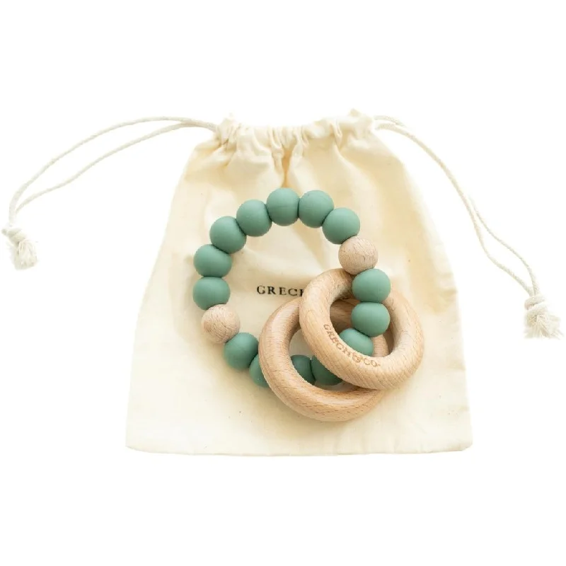 sunglasses fingerprint resistant -Sedona Teething Ring + Rattle - Fern