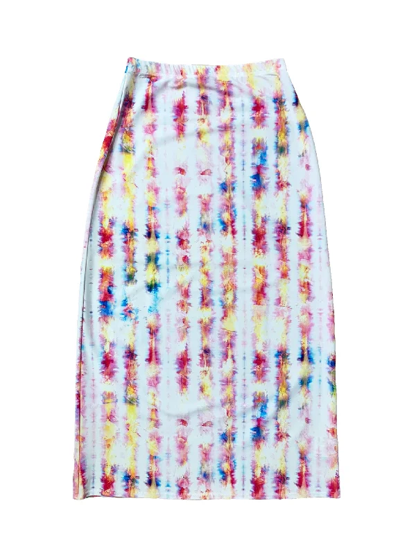 Women’s swim skirt ribbed -Rainbow Maxi Swim Skirt