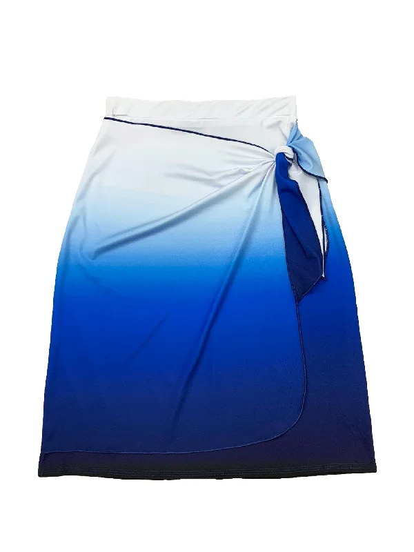 Women’s swim skirt coral -Blue Ombre Wrap Swim Skirt