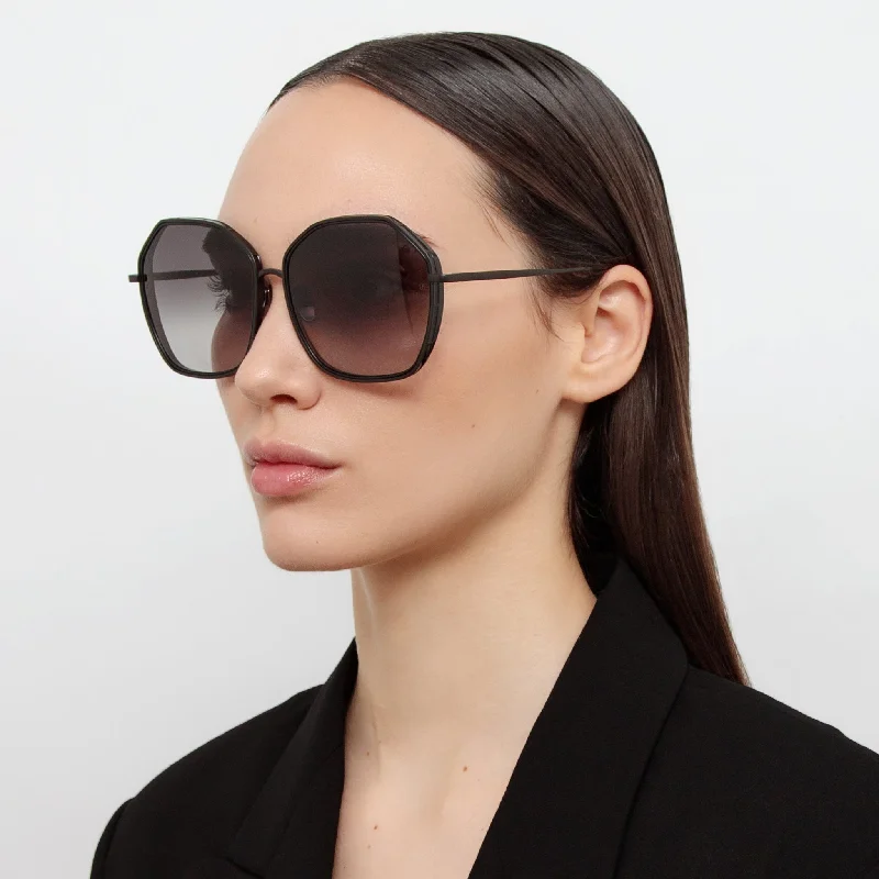 sunglasses mass produced -Rowe Oversize Sunglasses in Matt Nickel