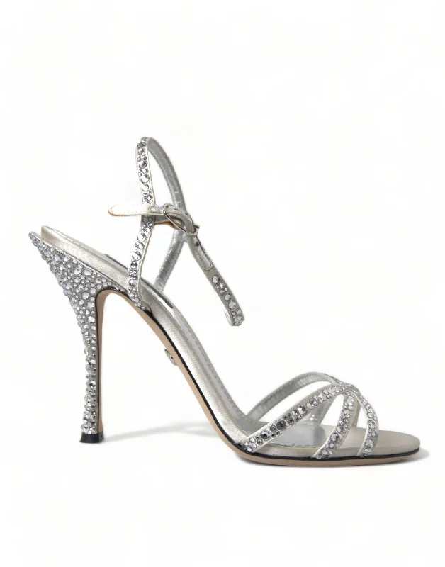 Women’s sandals monogrammed -Dolce & Gabbana Elegant Crystal Embellished Heels Women's Sandals