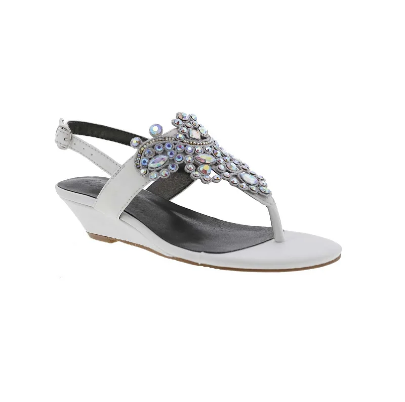 Women’s sandals gray -Bellini Loni Women Wedge Sandal In White Textile