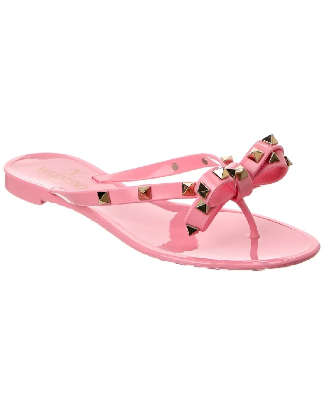 Women’s sandals polka dot -Valentino Rockstud Rubber Flip Flop