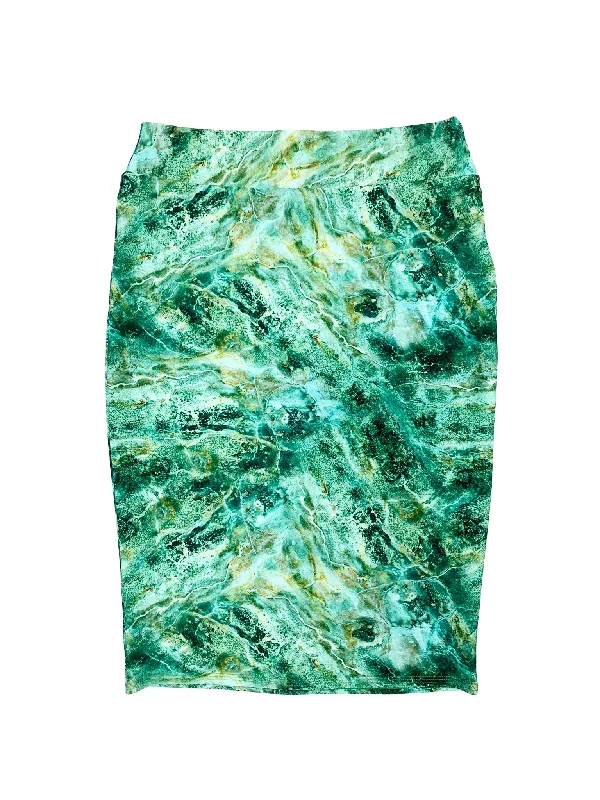 Women’s swim skirt lime -Green Marble Pencil Swim Skirt