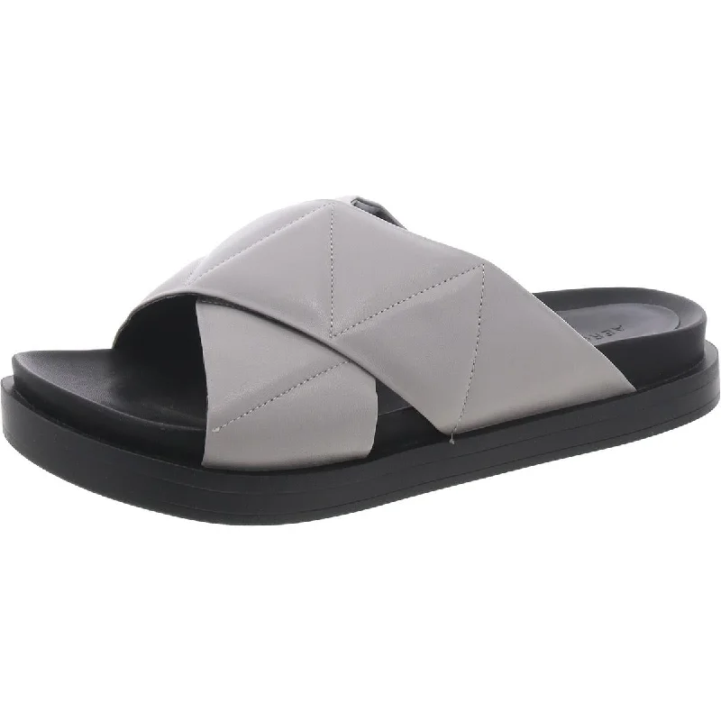 Women’s sandals durable -Linney Womens Leather Slip On Slide Sandals