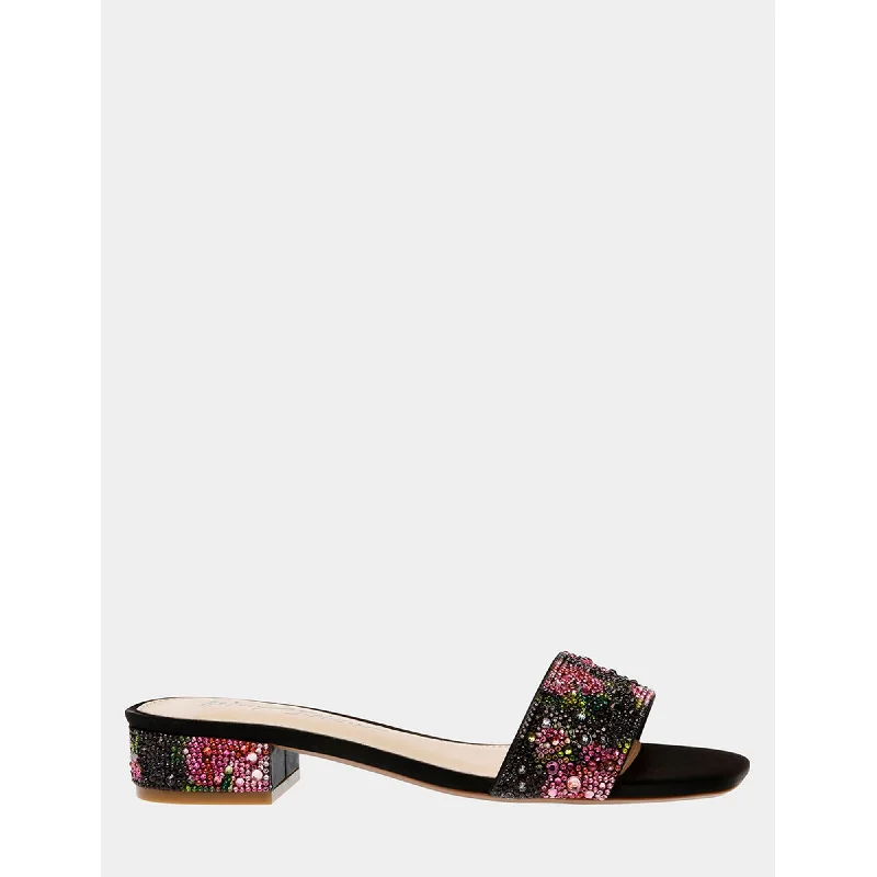 Women’s sandals sunset -Sunny Black Pink Floral